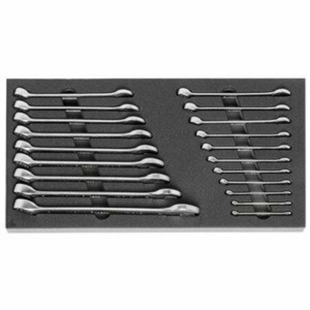 HOLEX Combination wrench set in Heavy Duty Foam, 20 Pc 952505 20